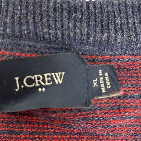 J. Crew Men's Long Sleeve Sweater size XL Red Blue Cotton - Picture 4 of 6
